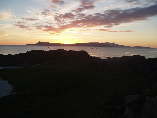 Sunset over the Isles of Eigg and Rhum